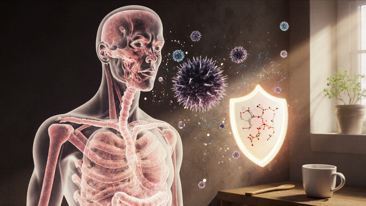 Ihmiskehon sisällä clavulanic acid suojaa antibioottia bakteerien entsyymeiltä.