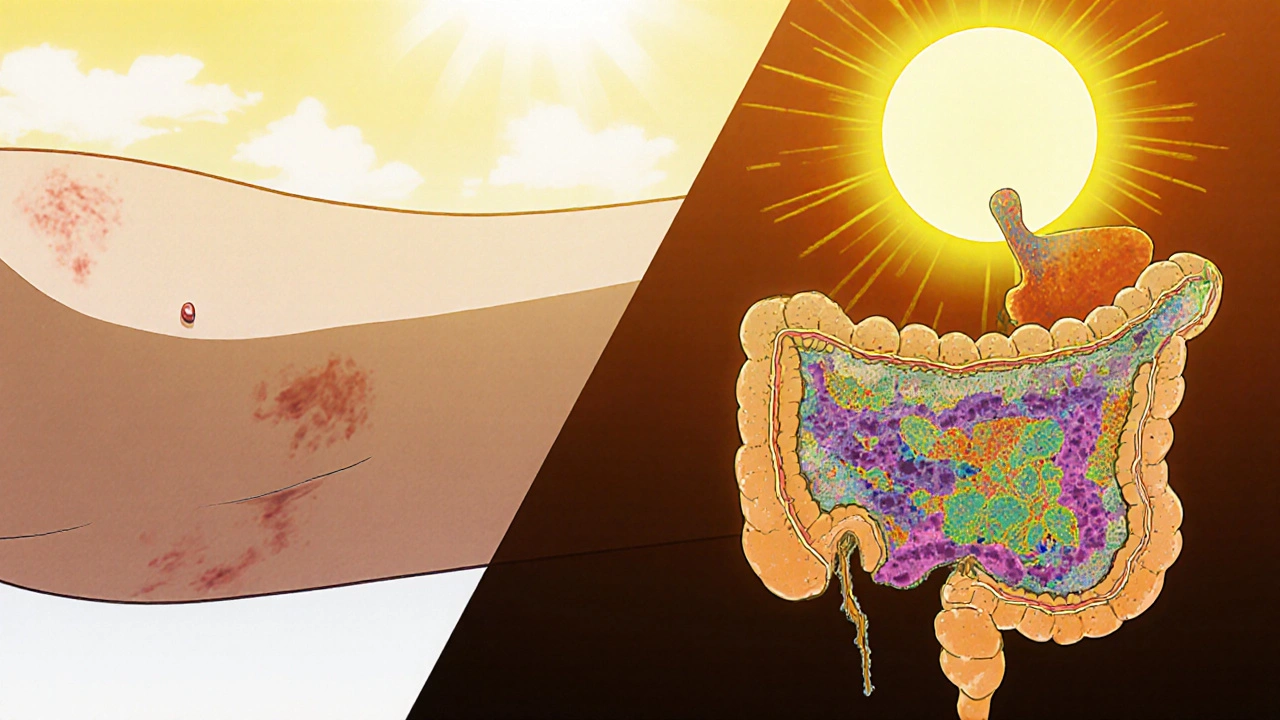 Iho reagoi auringoon ja suoliston bakteerit tasapainottuvat heikentyessä.