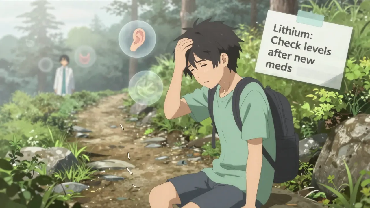 Nuori potilas kärsii vertigoa kävelyllä, näkyvissä myrkytyksen oireet: pyörtyminen, kuulon kohina, sumennunut näkö.